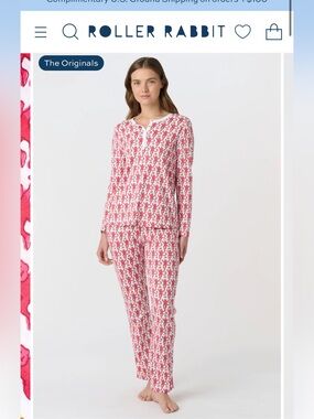 Roller Rabbit Long Sleeve Monkey Pajamas